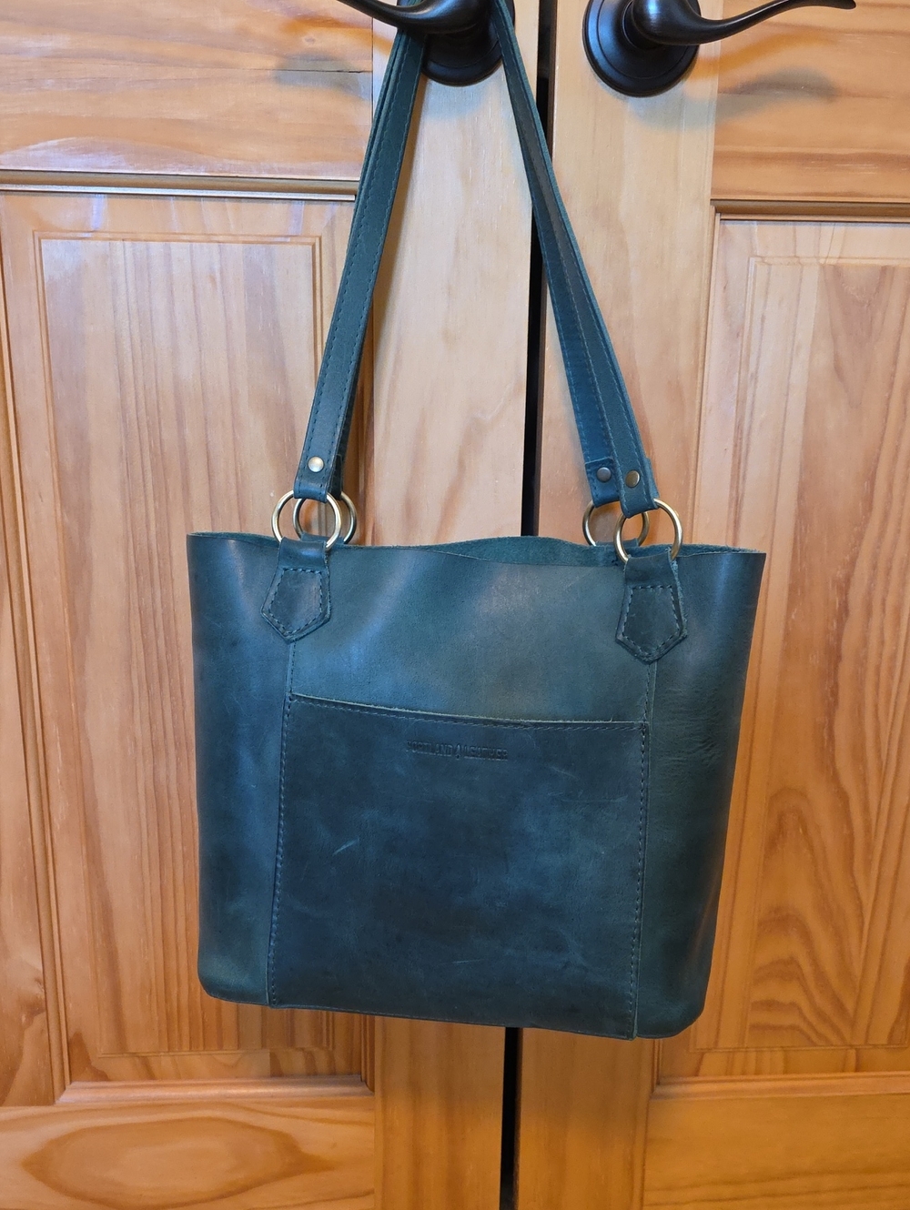 Portland Leather Teal-Green Leather Market Tote